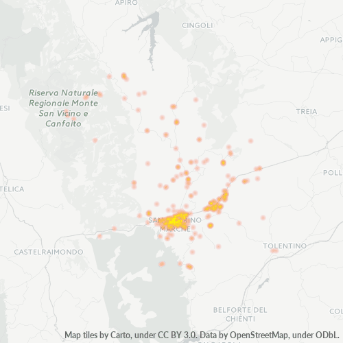 Mappa di calore per cap 62027