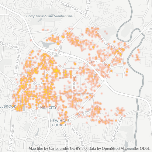 27616 Business Density Heatmap