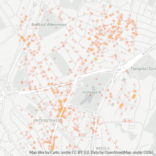 Heatmap für postleitzahl 8057
