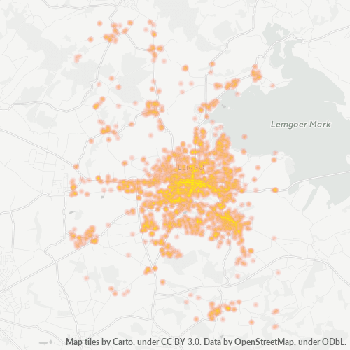 32657 Standortdichte-Heatmap