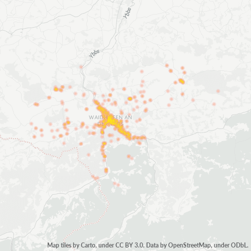 3340 Standortdichte-Heatmap