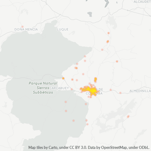 Mapa de calor para código postal 14800