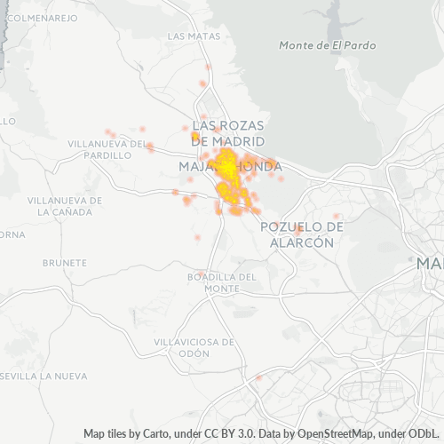 28220 Mapa de calor de densidad empresarial