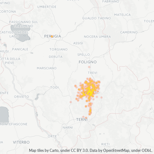 Mappa di calore per cap 06049