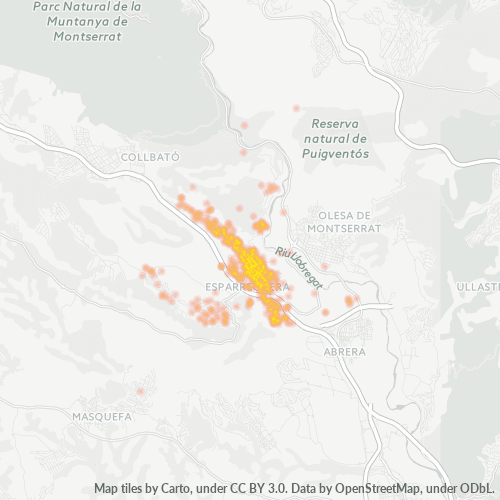 Mapa de calor para código postal 08292