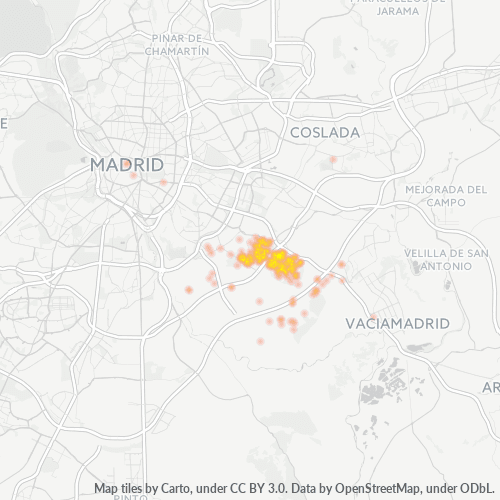 28051 Mapa de calor de densidad empresarial