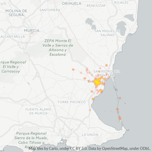 30730 Mapa de calor de densidad empresarial
