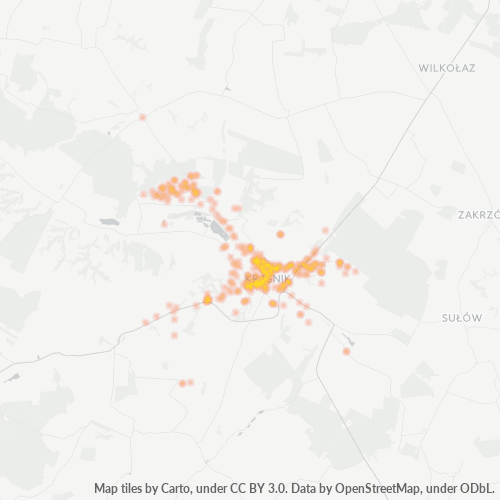 23-200 Mapa intensywności działalności gospodarczej