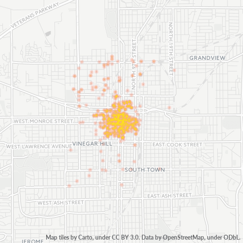 62701 Business Density Heatmap