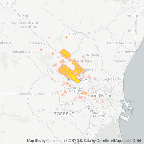 46980 Mapa de calor de densidad empresarial