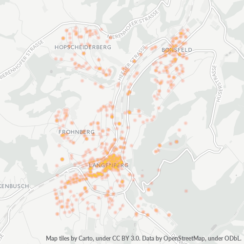 Heatmap für plz 42555
