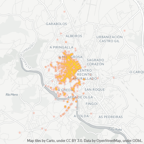 Mapa de calor para código postal 27004