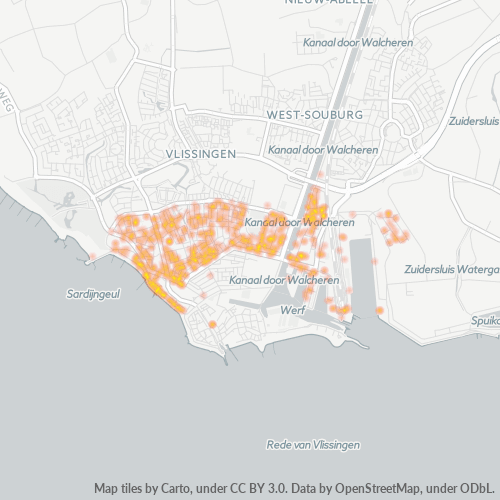 Heatmap voor postcode 4382