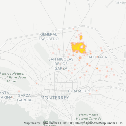 66612 Mapa de calor de densidad empresarial