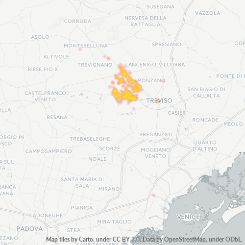 Mappa di calore per cap 31038