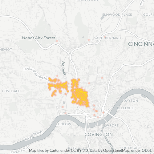45214 Business Density Heatmap