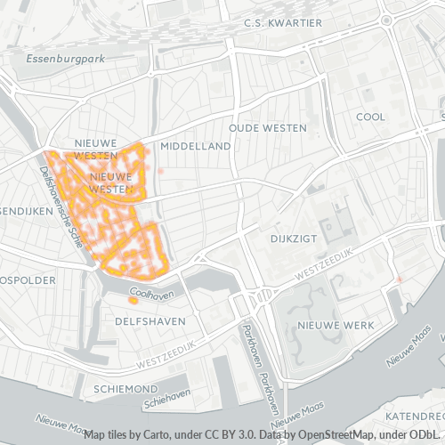 Heatmap voor postcode 3023