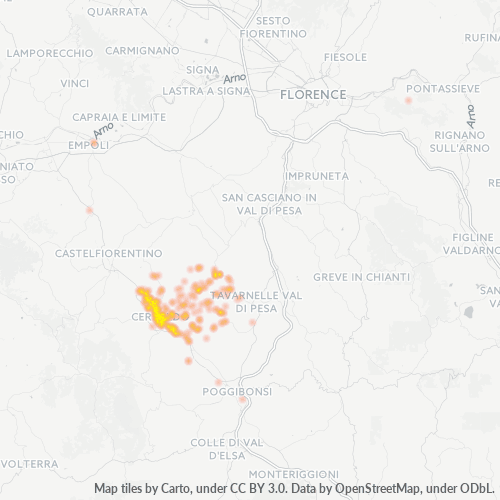 Mappa di calore per cap 50052