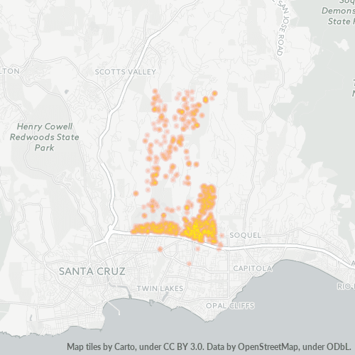 95065 Business Density Heatmap