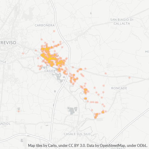 Mappa di calore per cap 31057