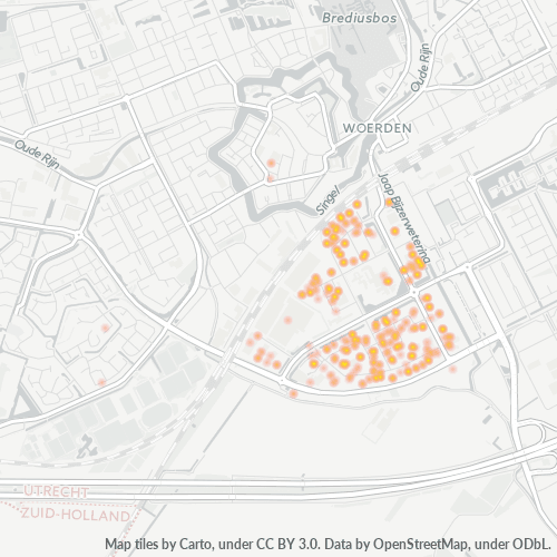 Heatmap voor postcode 3447