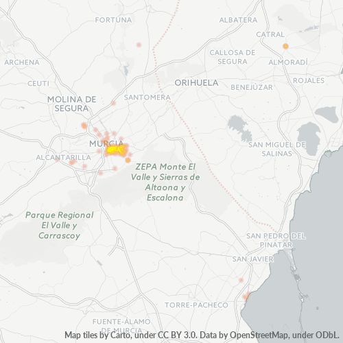 30011 Mapa de calor de densidad empresarial