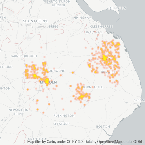 LN1 Business Density Heatmap