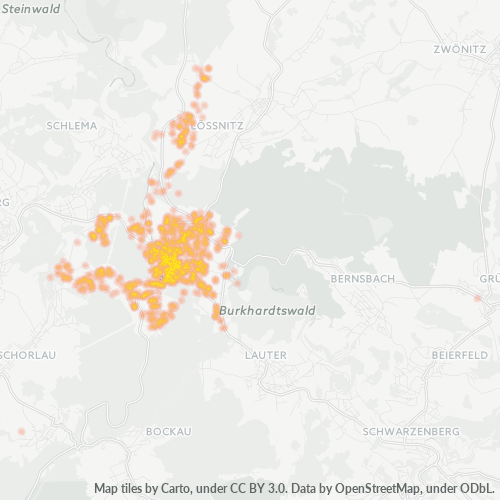 Heatmap für plz 08280