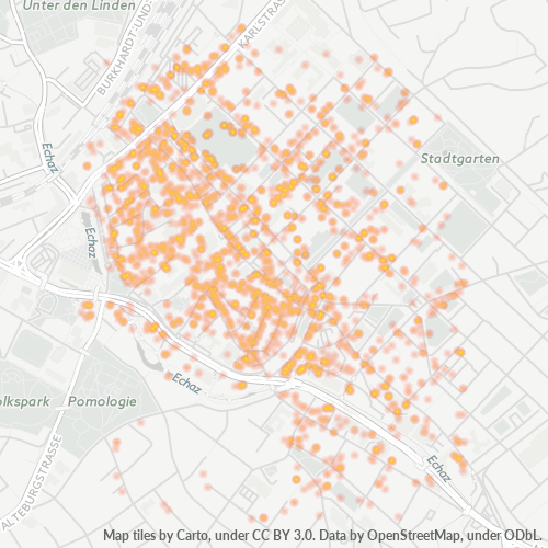 Heatmap für plz 72764