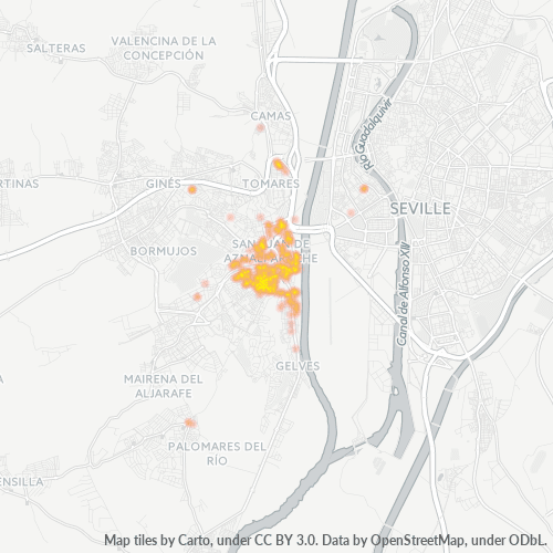 Mapa de calor para código postal 41920