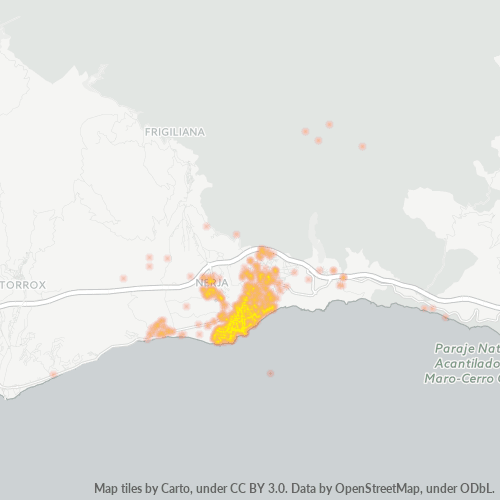 Mapa de calor para código postal 29780