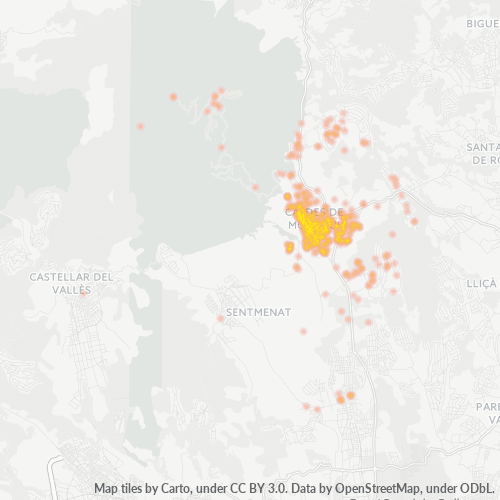 Mapa de calor para código postal 08140