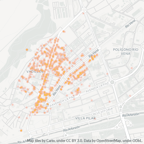 Mapa de calor para código postal 09005