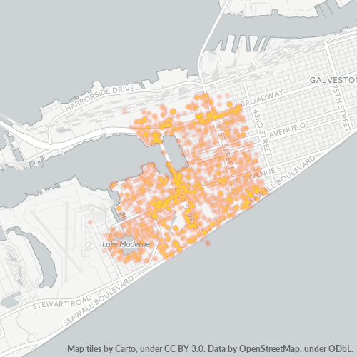 77551 Business Density Heatmap
