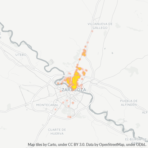 Mapa de calor para código postal 50015