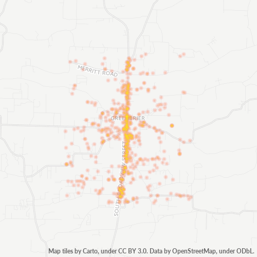 72058 Business Density Heatmap