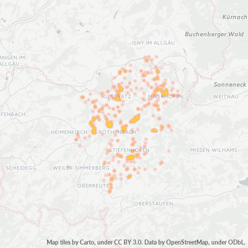 Heatmap für plz 88167