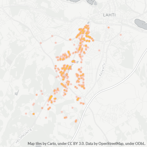 15700 Yritystiheys lämpökarttana