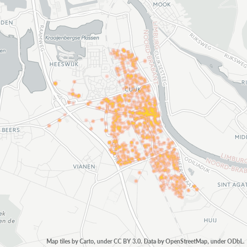Heatmap voor postcode 5431