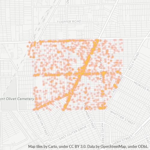 48205 Business Density Heatmap