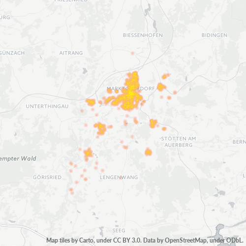 Heatmap für plz 87616