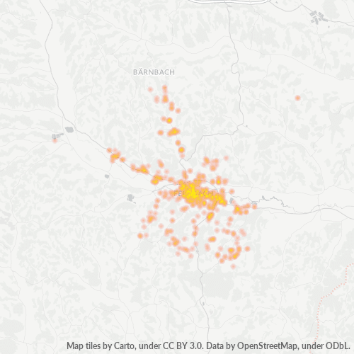 Heatmap für postleitzahl 8330