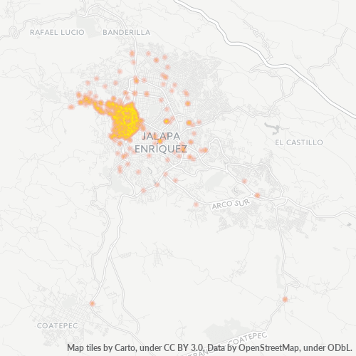 91020 Mapa de calor de densidad empresarial