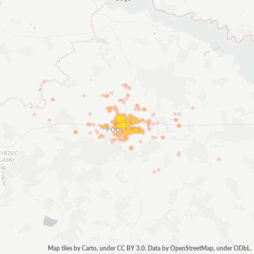 21-500 Mapa intensywności działalności gospodarczej