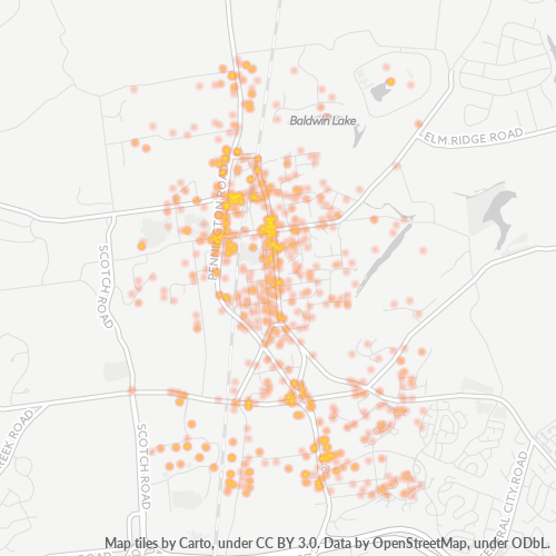 08534 Business Density Heatmap
