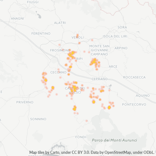 Mappa di calore per cap 03020