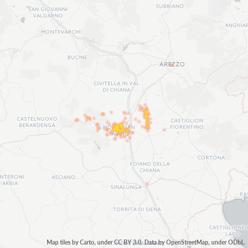 52048 Mappa di concentrazione per la densità di aziende