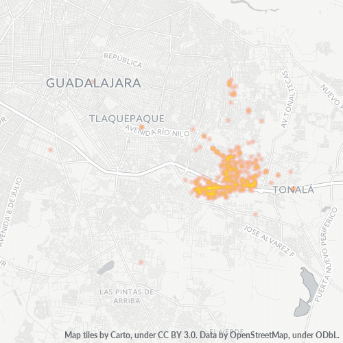 45402 Mapa de calor de densidad empresarial