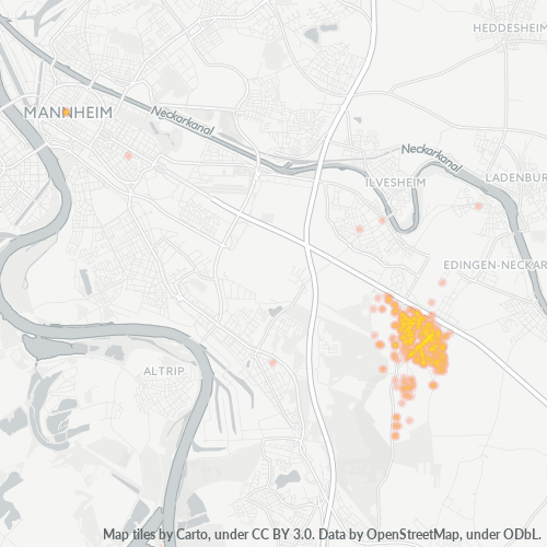 Heatmap für plz 68229