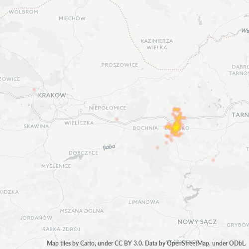 32-800 Mapa intensywności działalności gospodarczej